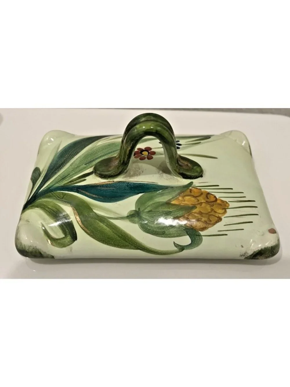 Vtg Italian Hand Painted Footed Porcelain Trinket Vanity Box Numbered Victorian
